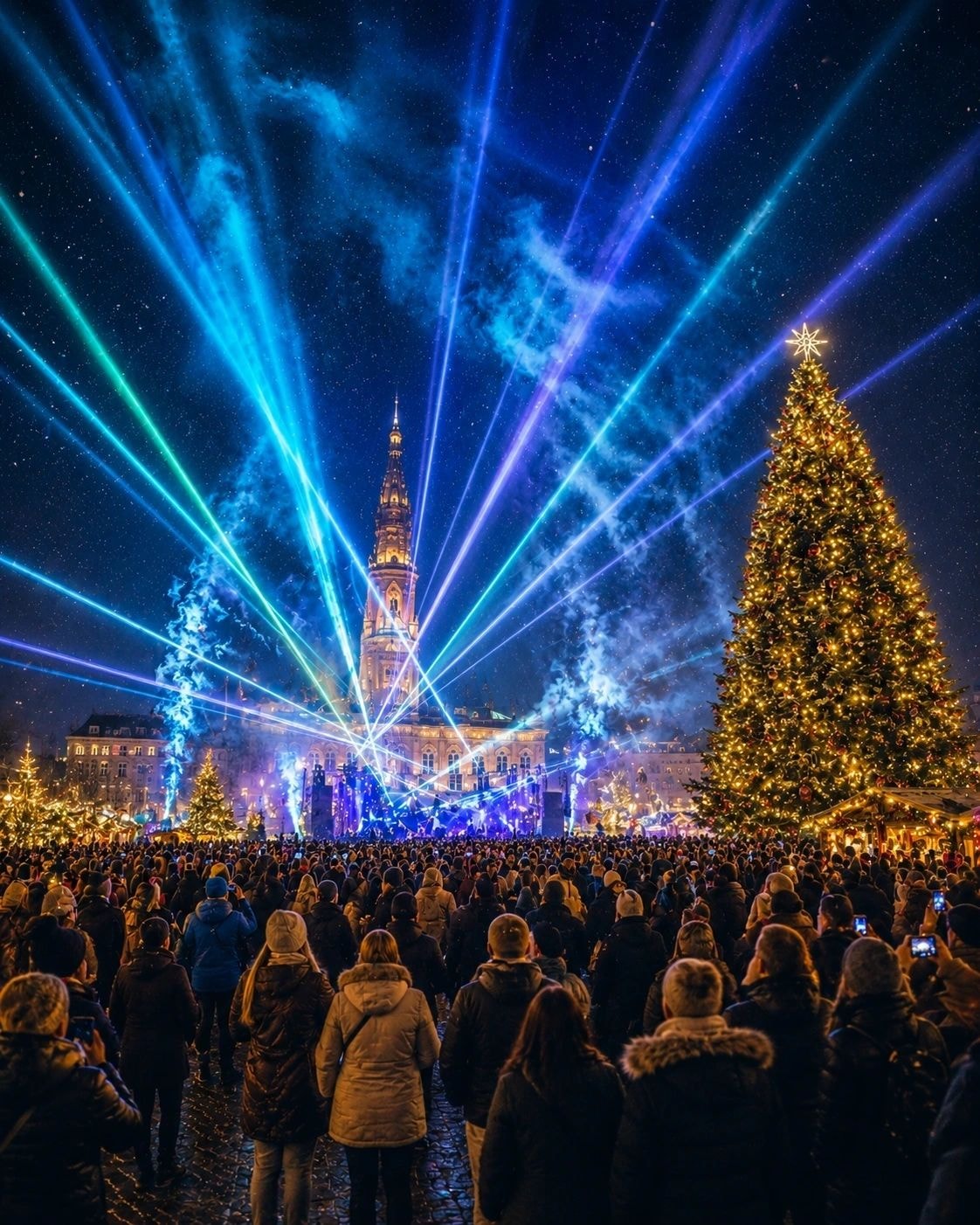 Lasershow Weihnachtsfeier